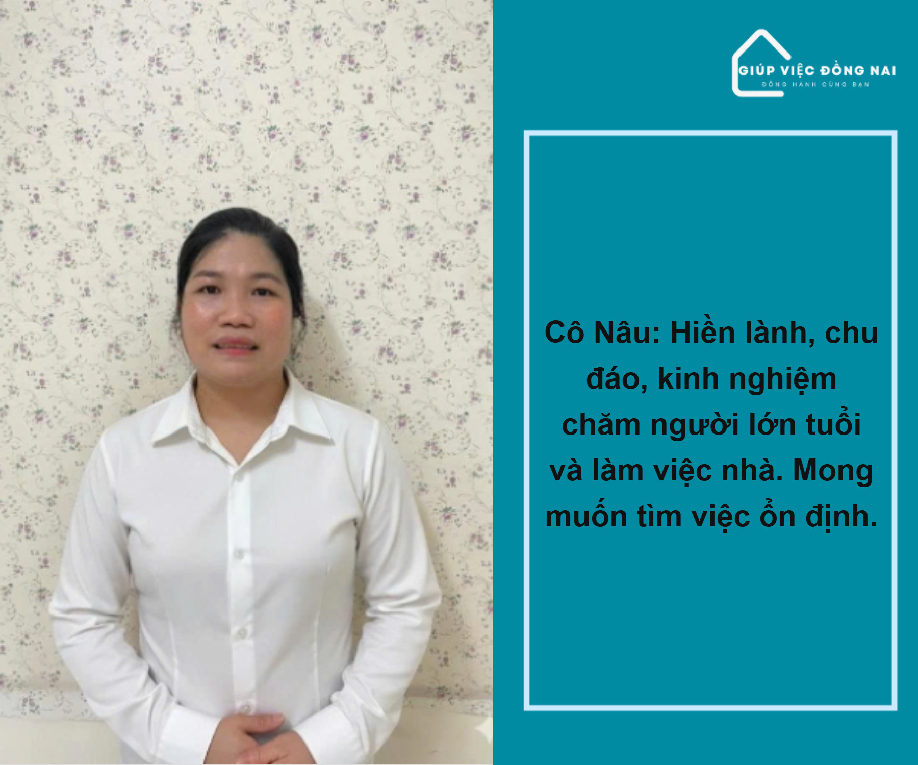 Chị MAI THỊ NÂU, sinh năm 1987, quê Thừa Thiên Huế cần tìm việc