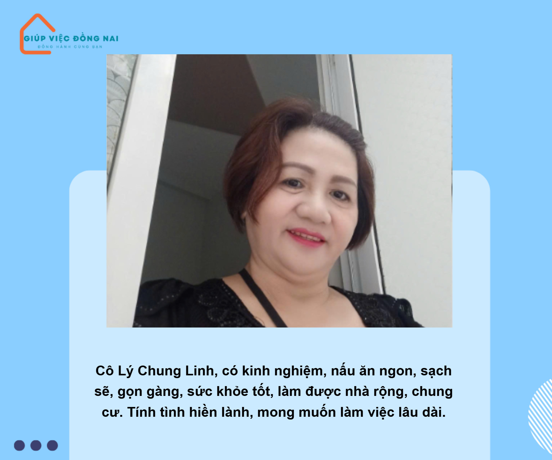 Chị LÝ CHUNG LINH, sinh năm 1974, quê Hồ Chí Minh cần tìm việc