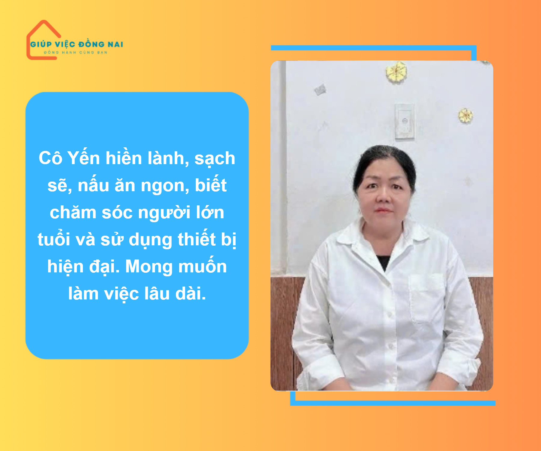 Chị Trương Ngọc Yến, sinh năm 1971, quê Hồ Chí Minh cần tìm việc