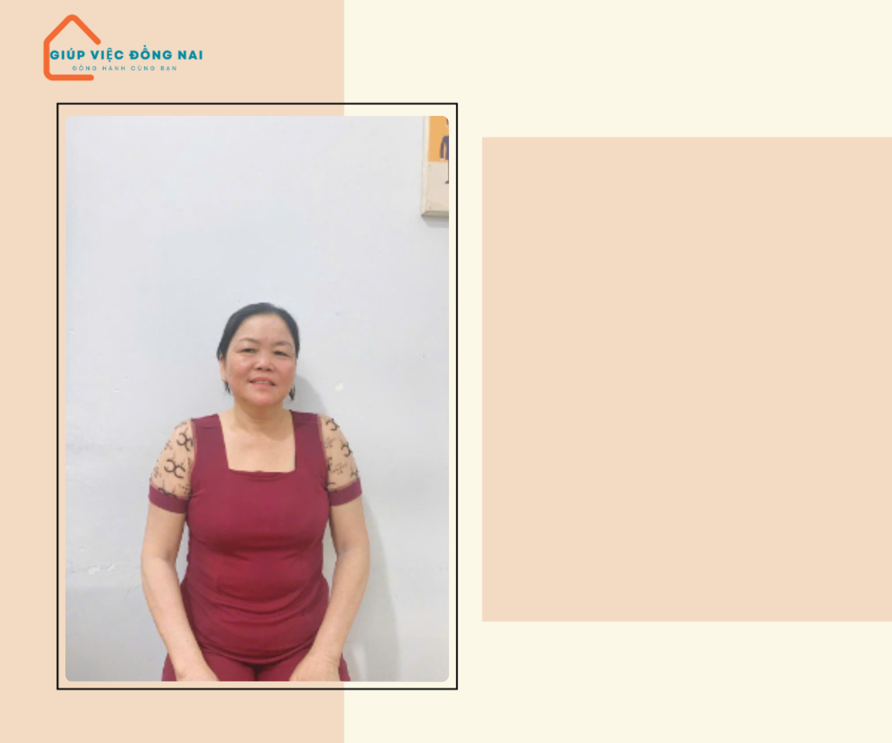 Chị NGUYỄN THỊ NGỌC, sinh năm 1973, quê Long An cần tìm việc
