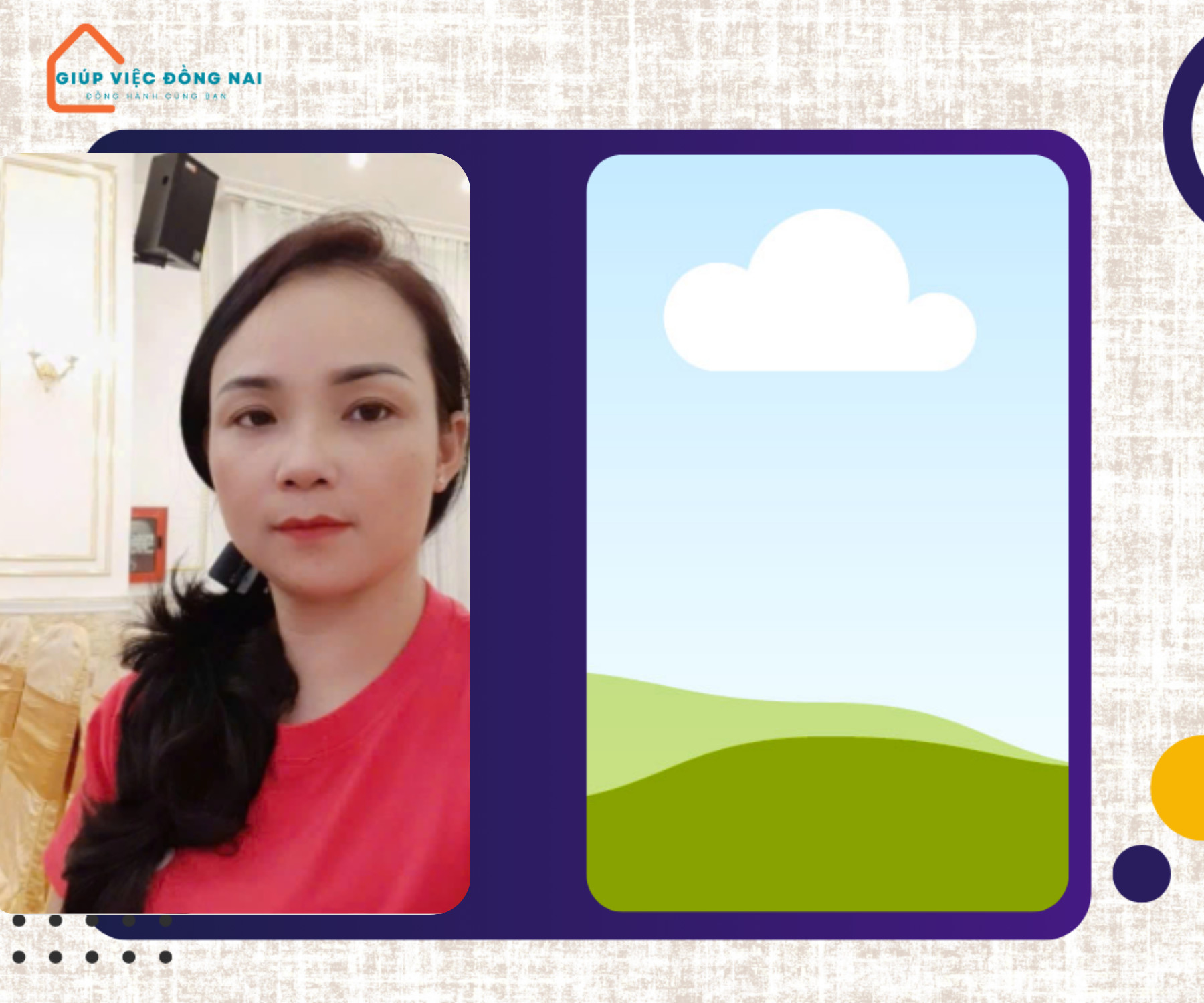 Chị NGUYỄN THỊ LAN HƯƠNG, sinh năm 1980, quê Đồng Nai cần tìm việc