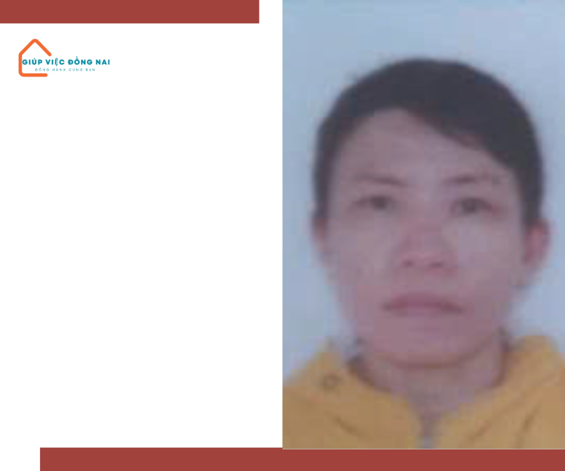 Chị Nguyễn Thị Lợi, sinh năm 1976, quê Ninh Thuận cần tìm việc