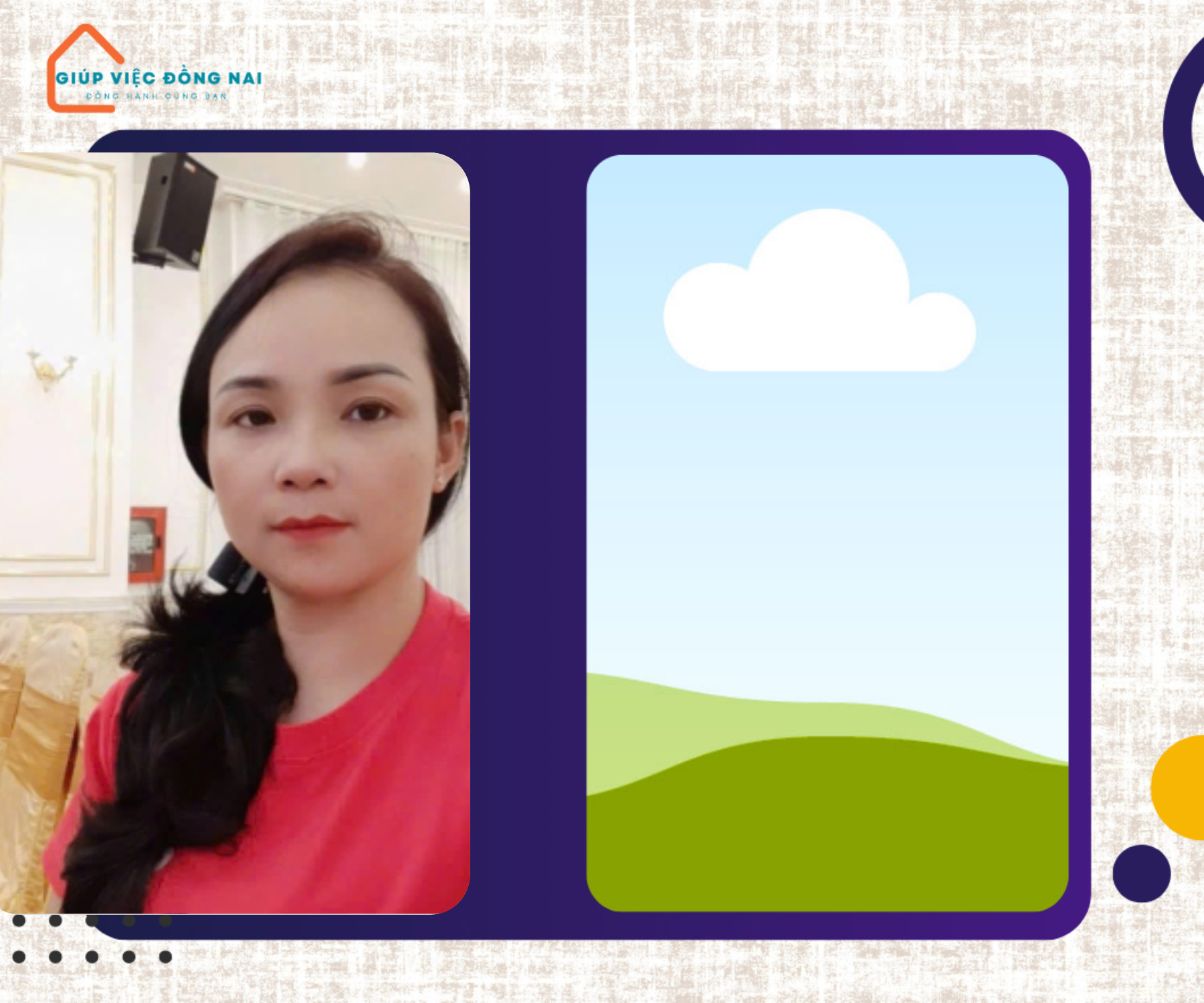 Chị NGUYỄN THỊ LAN HƯƠNG, sinh năm 1980, quê Đồng Nai cần tìm việc
