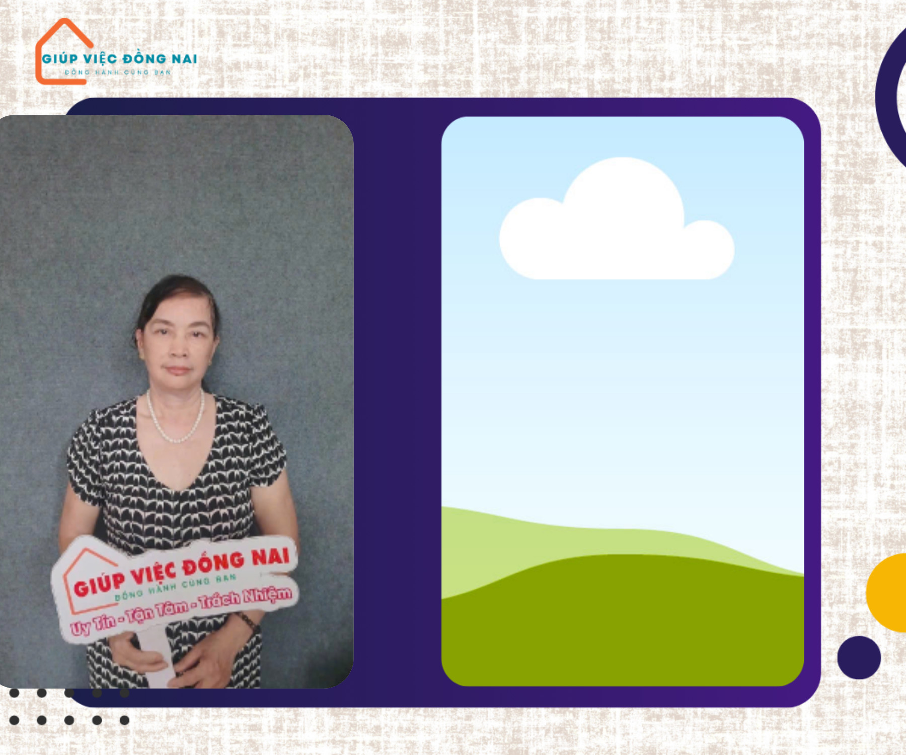 Chị Vũ Thị Nhung, sinh năm 1964, quê Nam Định cần tìm việc