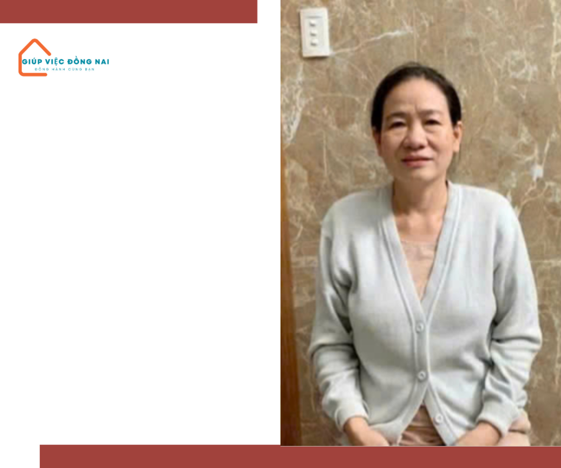 Chị NGÔ THỊ KIM NGA, sinh năm 1972, quê Hưng Yên cần tìm việc