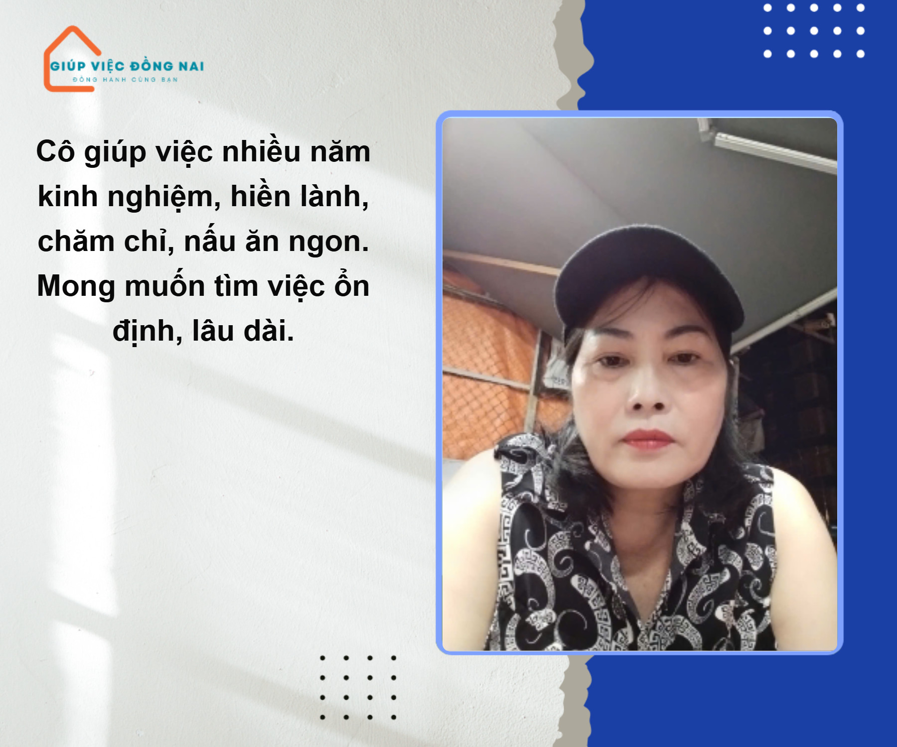 Chị NGUYỄN THỊ LỆ HẰNG, sinh năm 1972, quê Phú Yên càn tìm việc