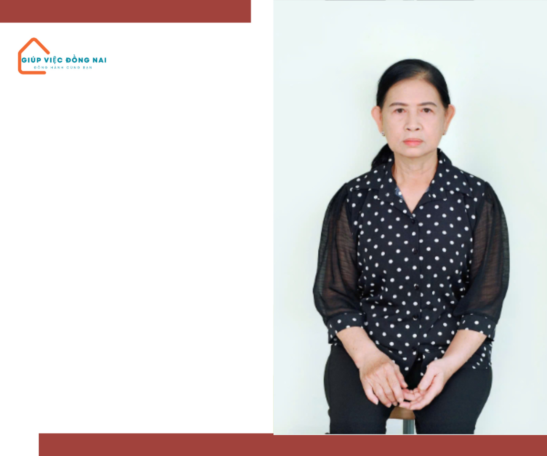 Chị HUỲNH THỊ ÁNH TUYẾT, sinh năm 1961, quê Đồng Nai cần tìm việc