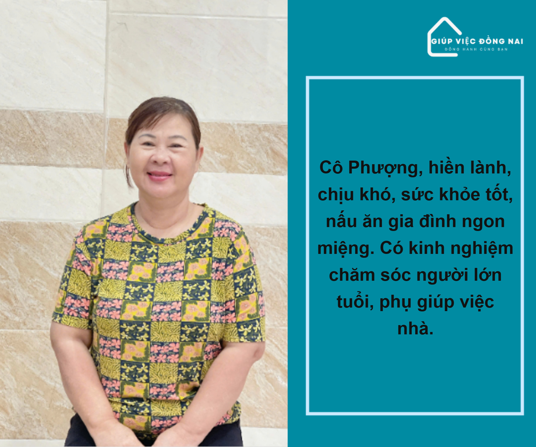 Chị NGUYỄN THỊ PHƯỢNG, sinh năm 1970, quê Hồ Chí Minh cần tìm việc